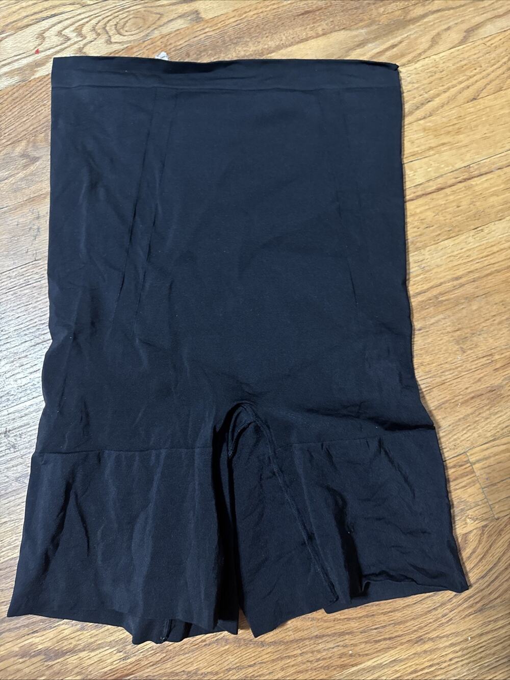 Spanx Shapewear Shorts Womens Large Black High Waist Mid Thigh Tummy Control